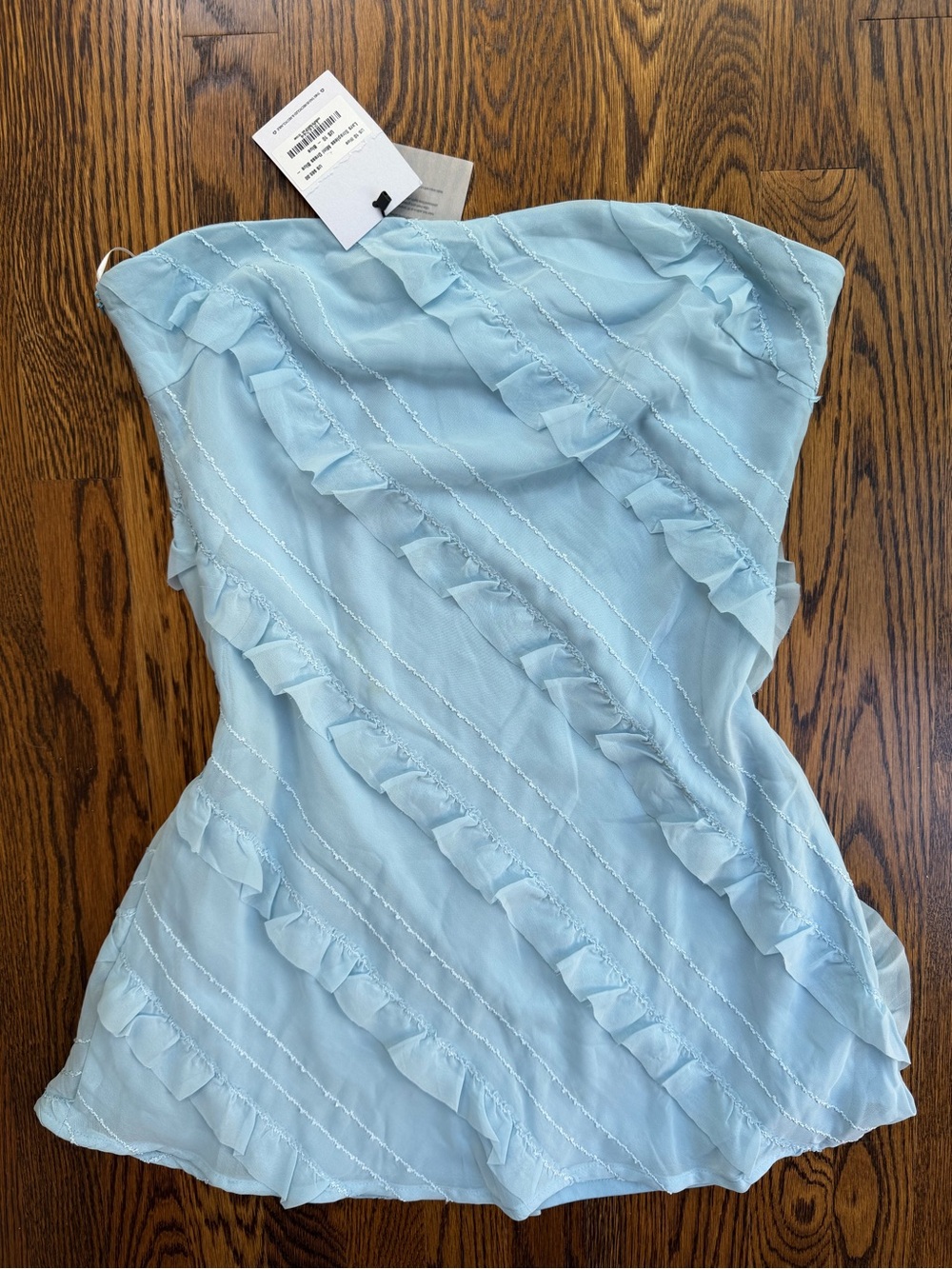 Princess Polly Light Blue Ruffle Fairycore Y2K Strapless Dress